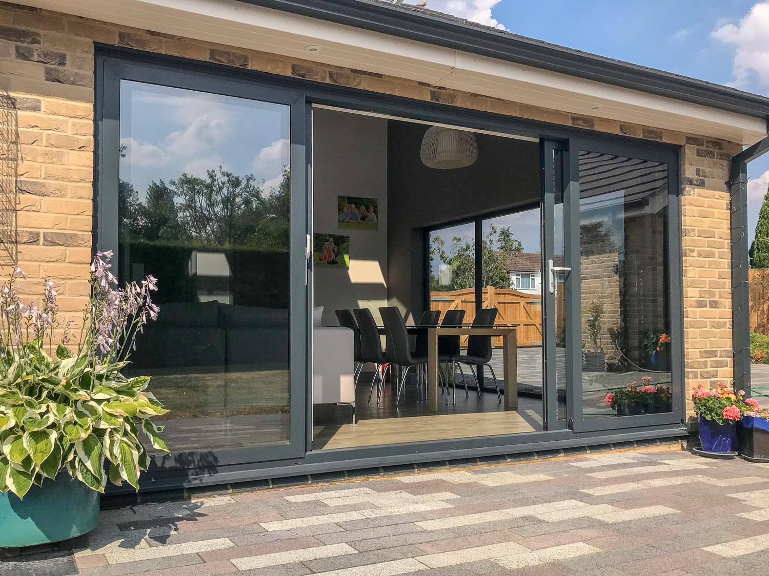 aluminium patio doors in a home