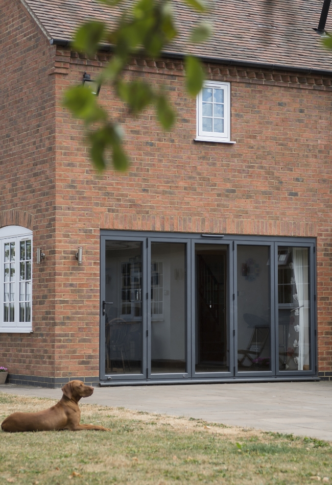 aluminium bifold doors in a home