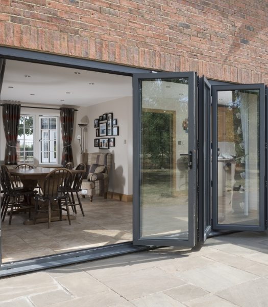 aluminium bifold doors in a home