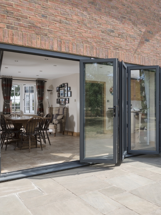 aluminium bifold doors in a home