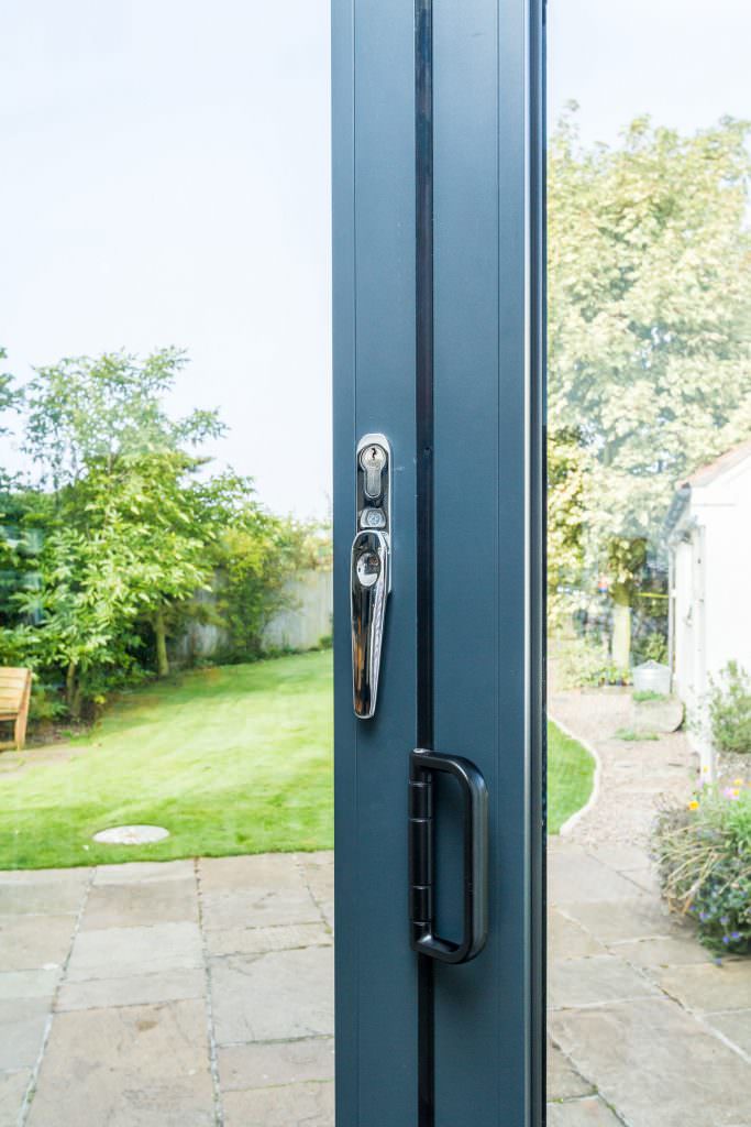 Blue Aluminium Bi-Fold Doors