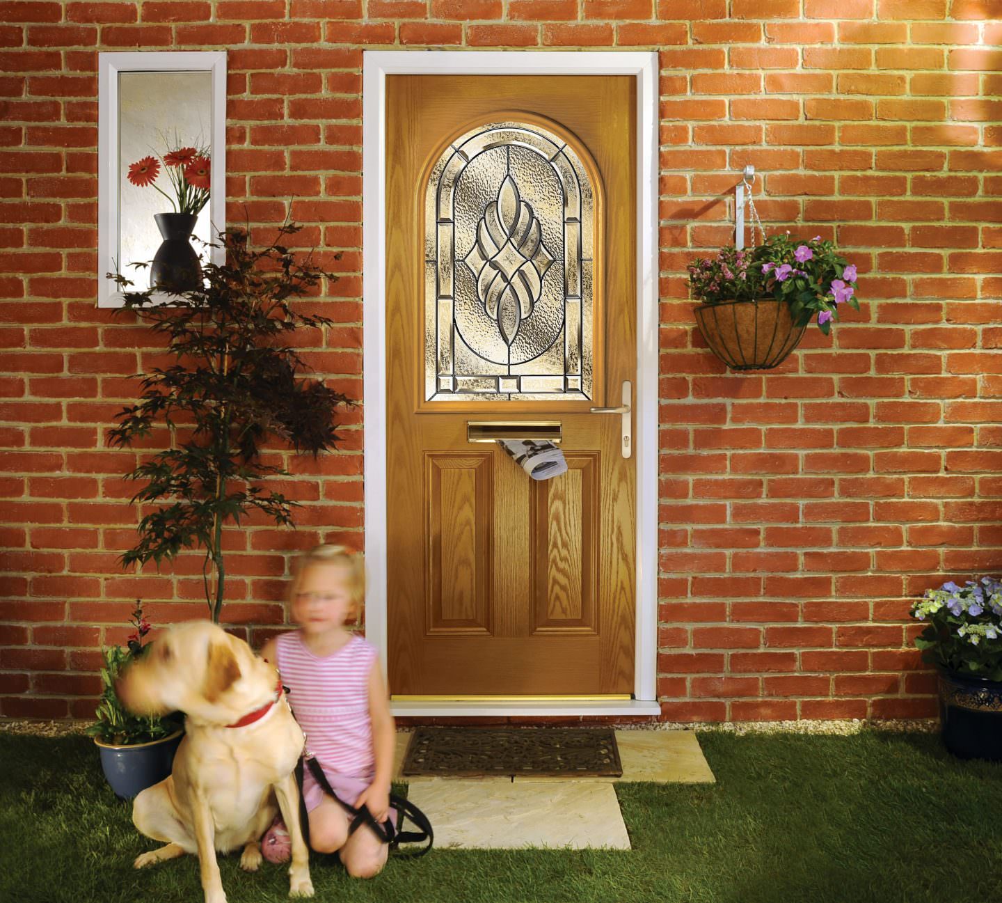Brown composite doors