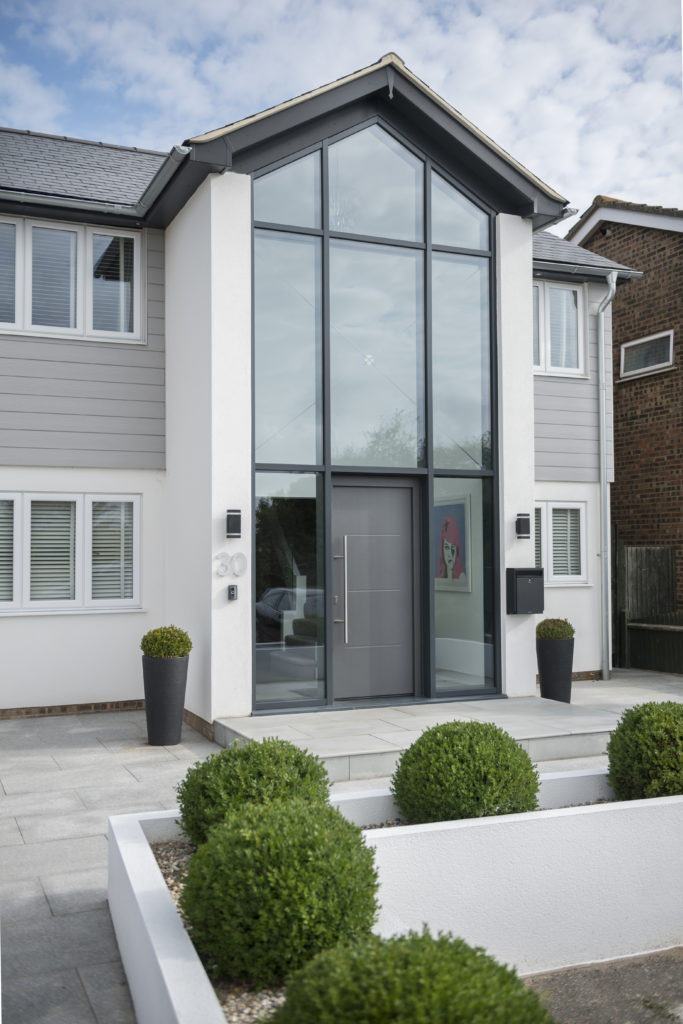 Grey casement windows
