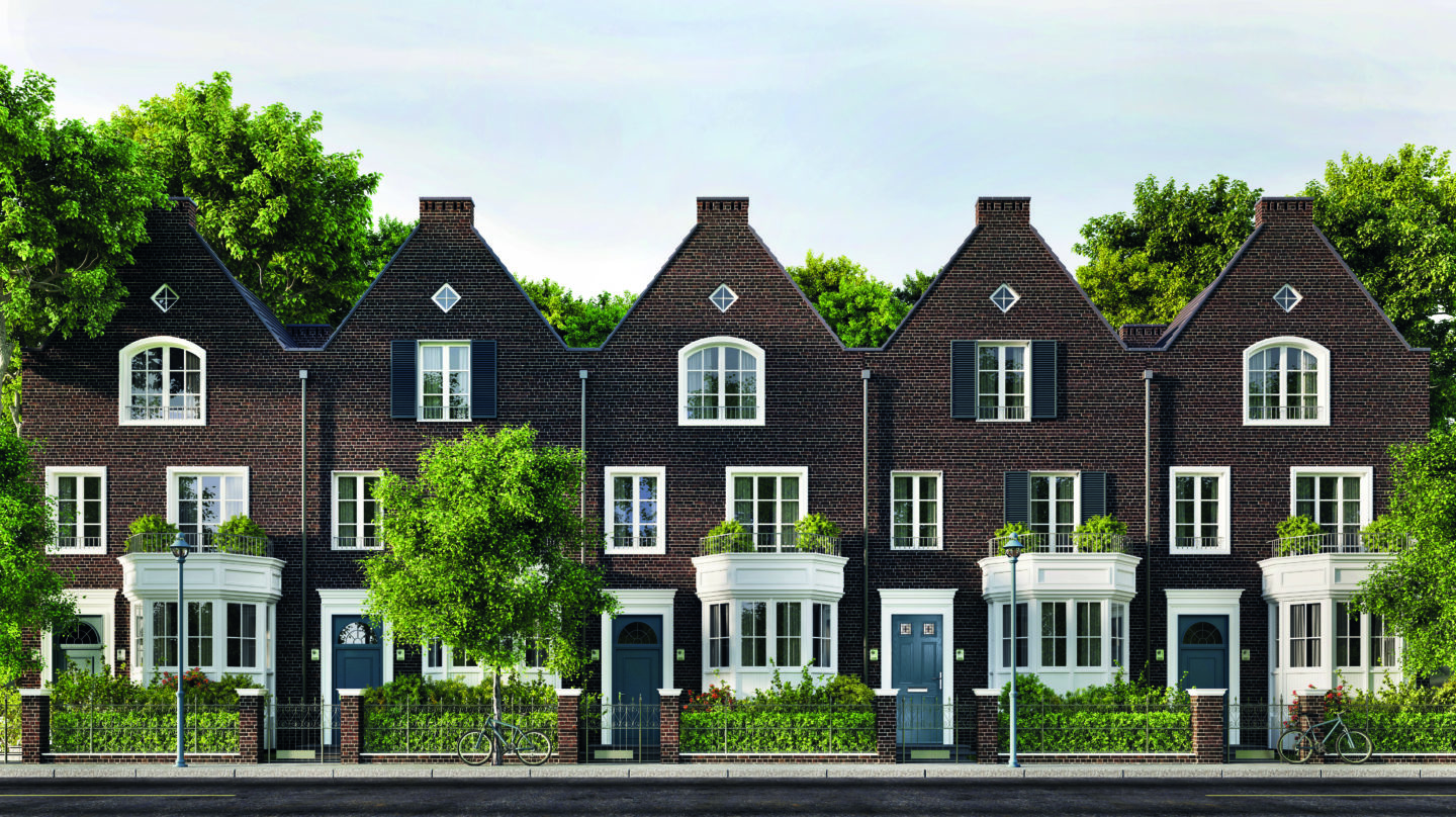 Modern and beautiful townhouse in English style architecture